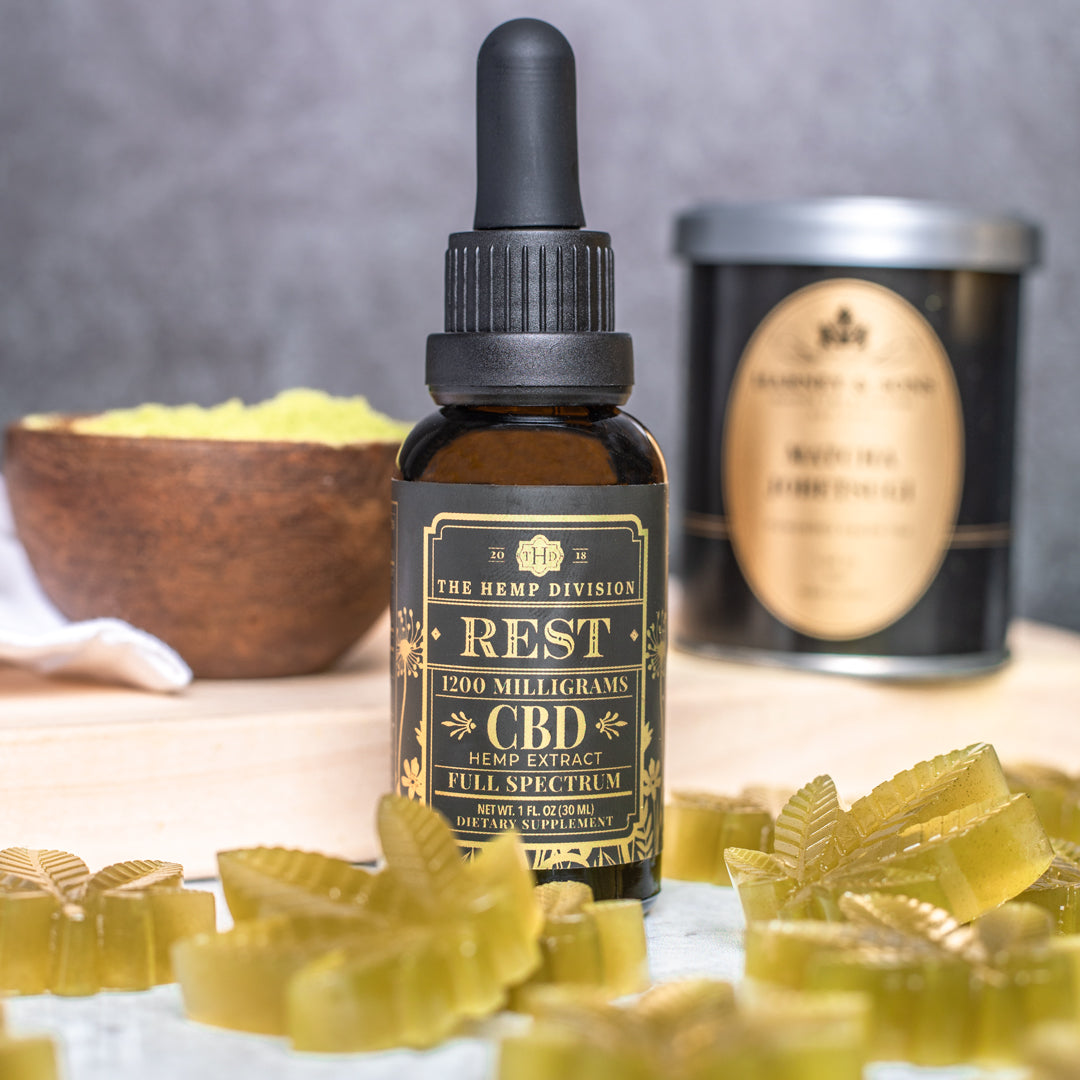 The Hemp Division Rest - CBD Hemp Extract Extra Strength Tincture - 1200 MG CBD Best Price