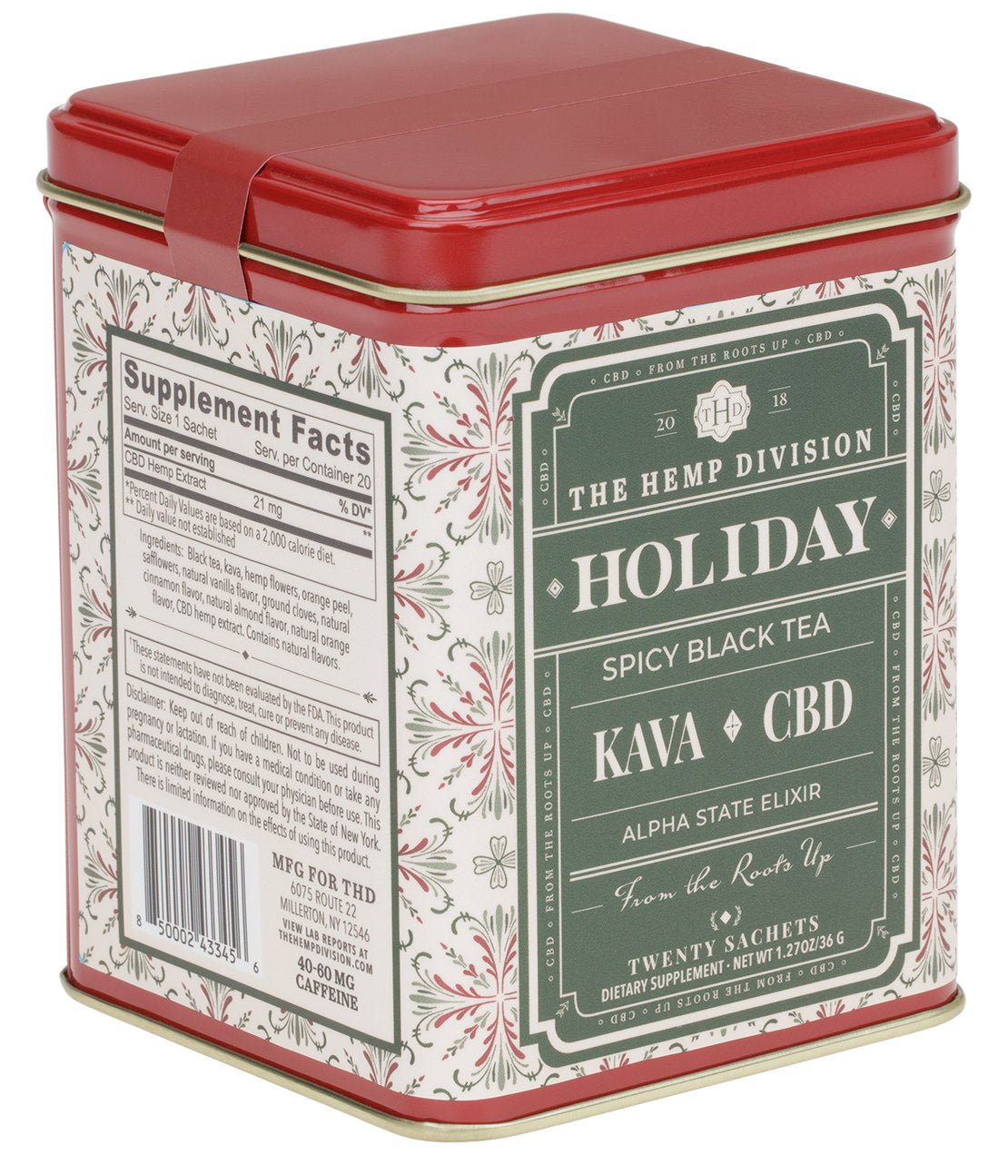 The Hemp Division Holiday Kava CBD - Tin of 20 Sachets - 21 MG Best Price