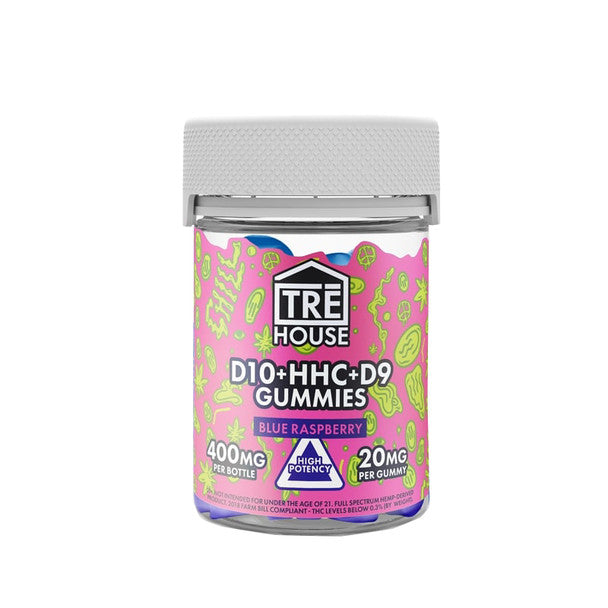 TRE House D10 + D9 + HHC Blue Raspberry Gummies 20MG Best Price