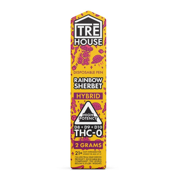 TRE House D8 + D9 + D10 + THC-O Rainbow Sherbet Disposable THC Vape Pen Best Price