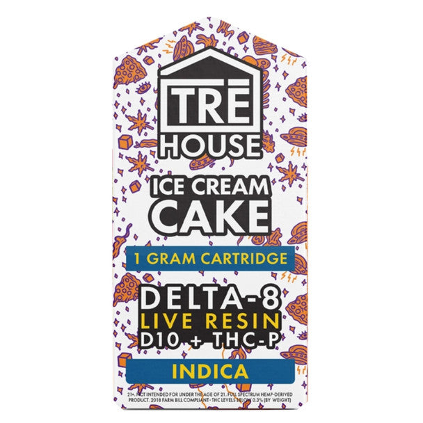 TRE House Live Resin D8 + D10 + THC-P Cartridge - Ice Cream Cake 1G Best Price