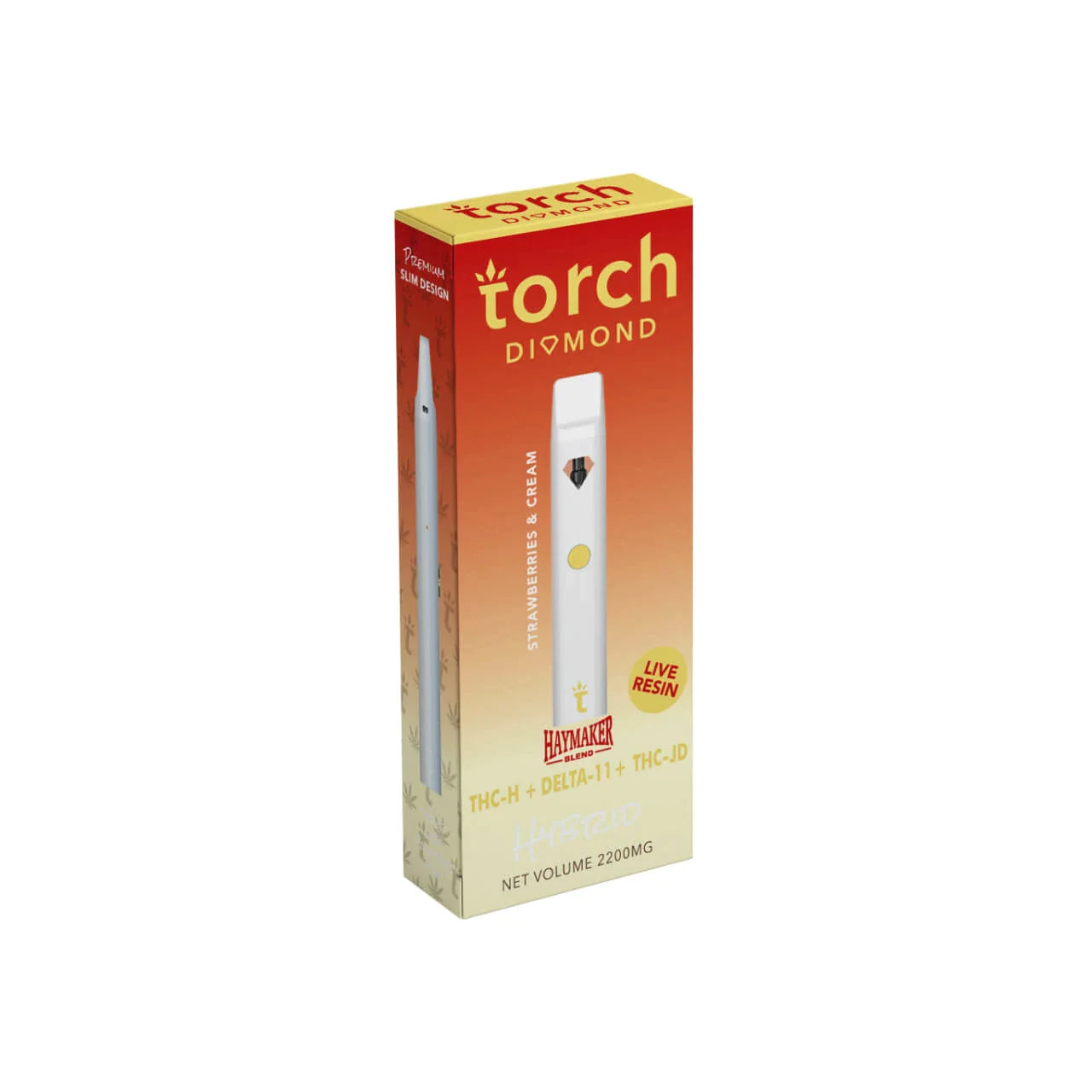 Torch Diamond Strawberries & Cream THC-h + Delta 11 + THC-jd Disposable (2.2g) Best Price