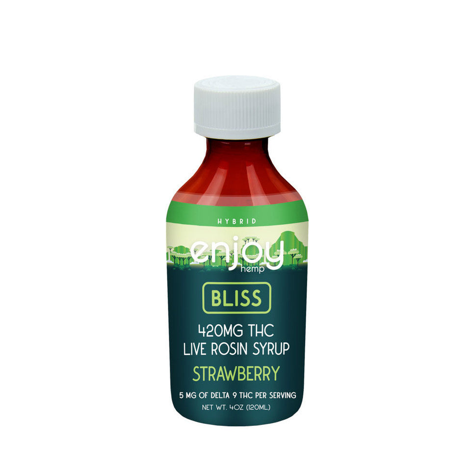 Enjoy Hemp Bliss Delta 9 THC Live Rosin Syrup 420mg - Strawberry (Hybrid) Best Price