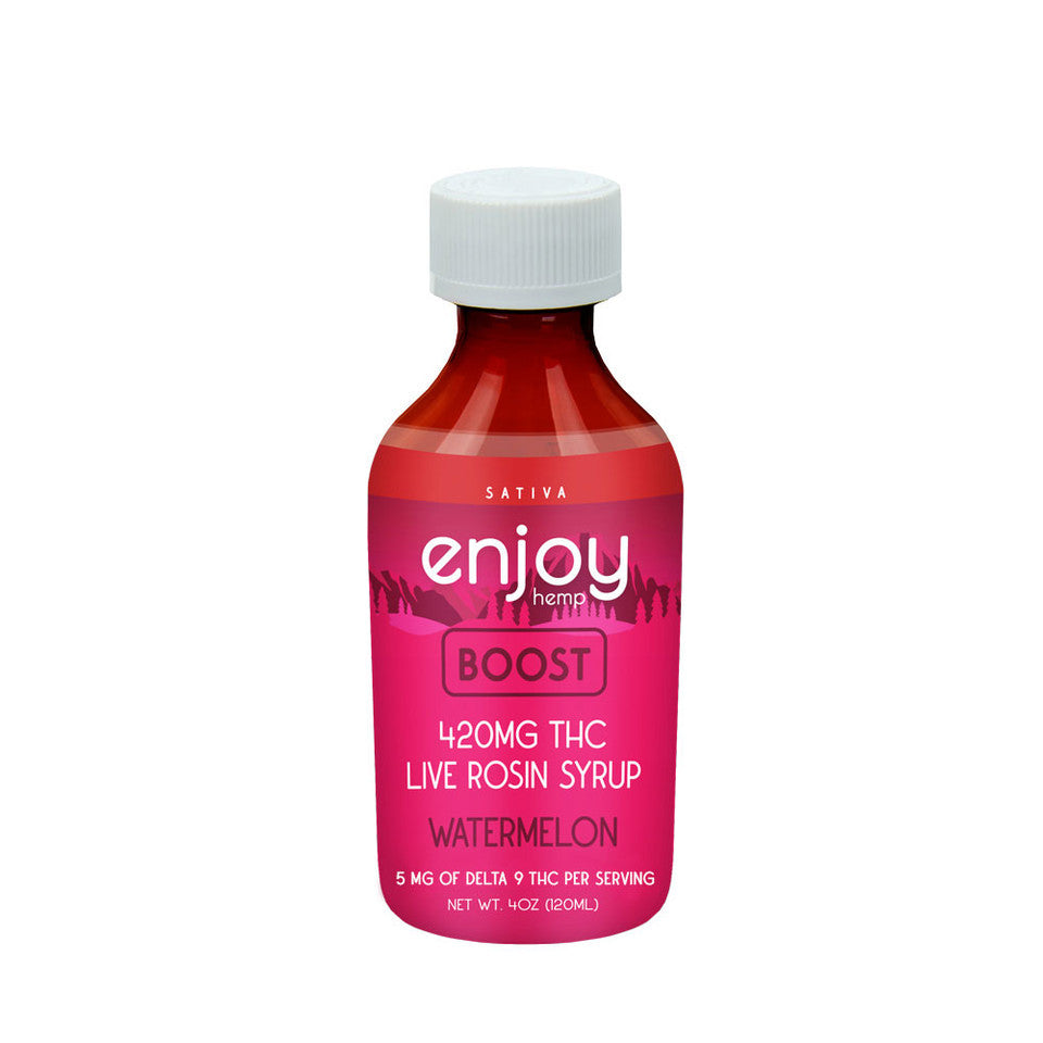 Enjoy Hemp Boost Delta 9 THC Live Rosin Syrup 420mg - Watermelon (Sativa) Best Price