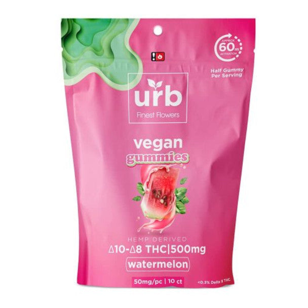 Urb Finest Flowers - Delta 8 Edible - D8:D10 Vegan Gummies - Watermelon - 50mg Best Price