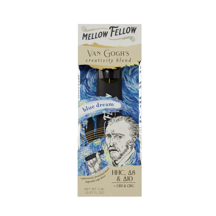 Mellow Fellow Van Gogh's Creativity Blend (Blue Dream) - HHC, D8, CBD, CBG, D10 - 2ml Disposable Vape Best Price