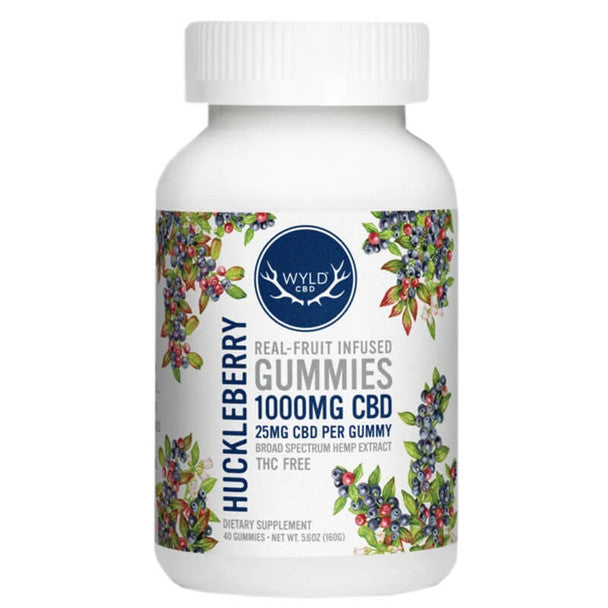 WYLD CBD Edible HUCKLEBERRY Gummies 25MG Best Price