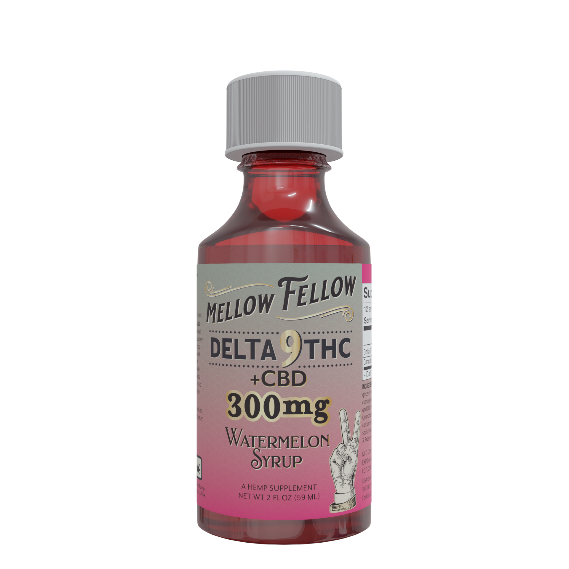 Mellow Fellow Delta 9 THC & CBD Watermelon Syrup Best Price