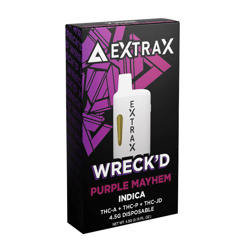 Delta Extrax Purple Mayhem | Disposable THCA 4.5G | Wreck’d Best Price