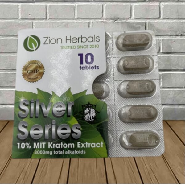 Zion Herbals Silver Series 10% Kratom Extract Tablets 10ct Best Price
