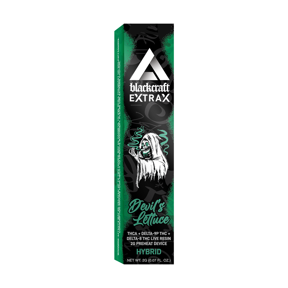 Delta Extrax Devil’s Lettuce | Pre-Heat Disposable 2G | Blackcraft Extrax Best Price
