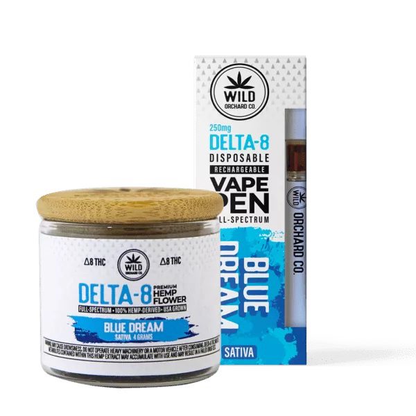 Wild Orchard Bundle | Delta 8 Hemp Flower 4g Jar and Vape Pen 250mg Best Price