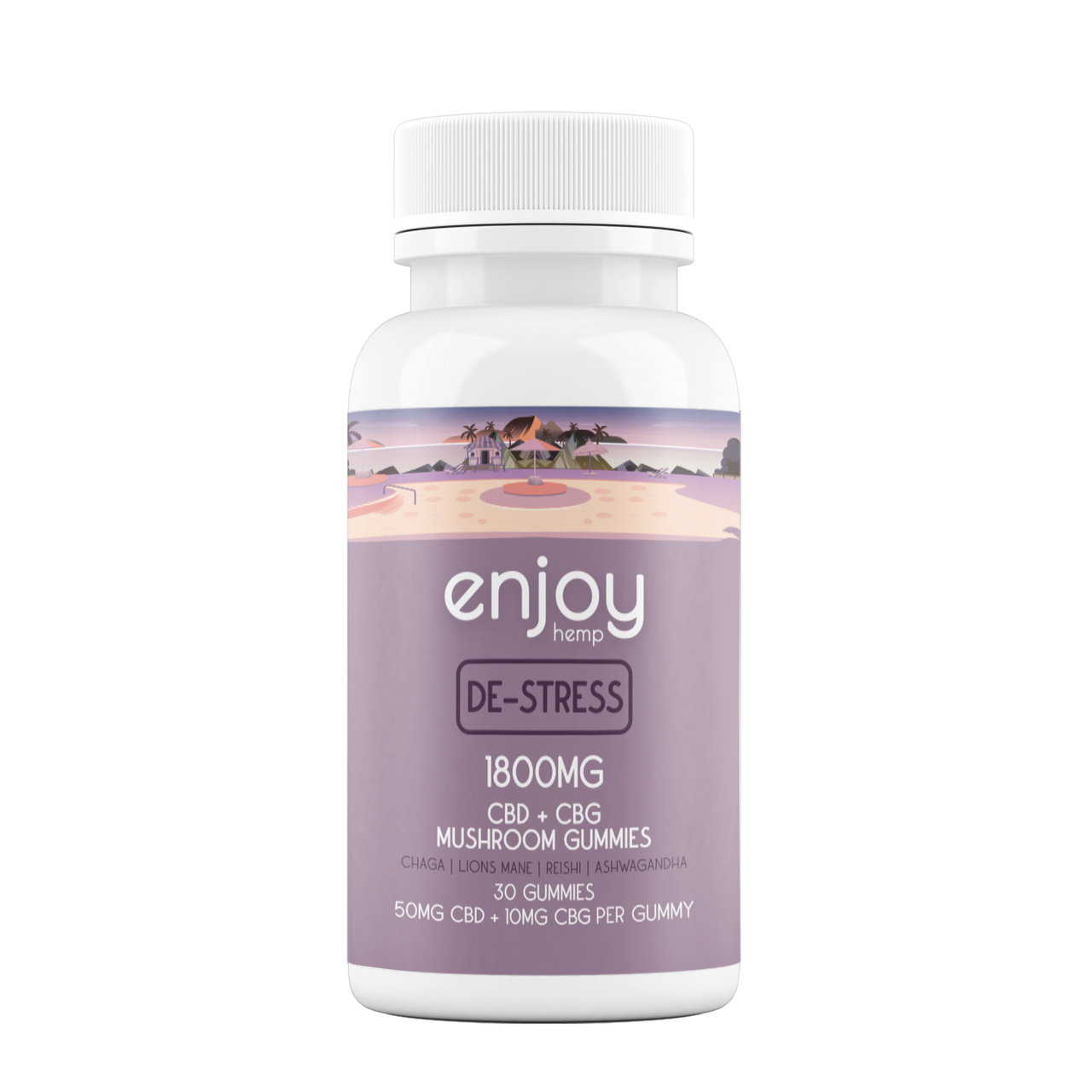 Enjoy Hemp CBD+Mushroom Gummies For De-Stress - Full Spectrum CBD + CBG + Mushrooms + Ashwagandha Best Price