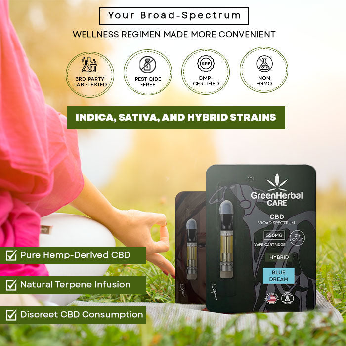 Green Herbal Care GHC CBD Broad Spectrum Vape Cartridge Best Price