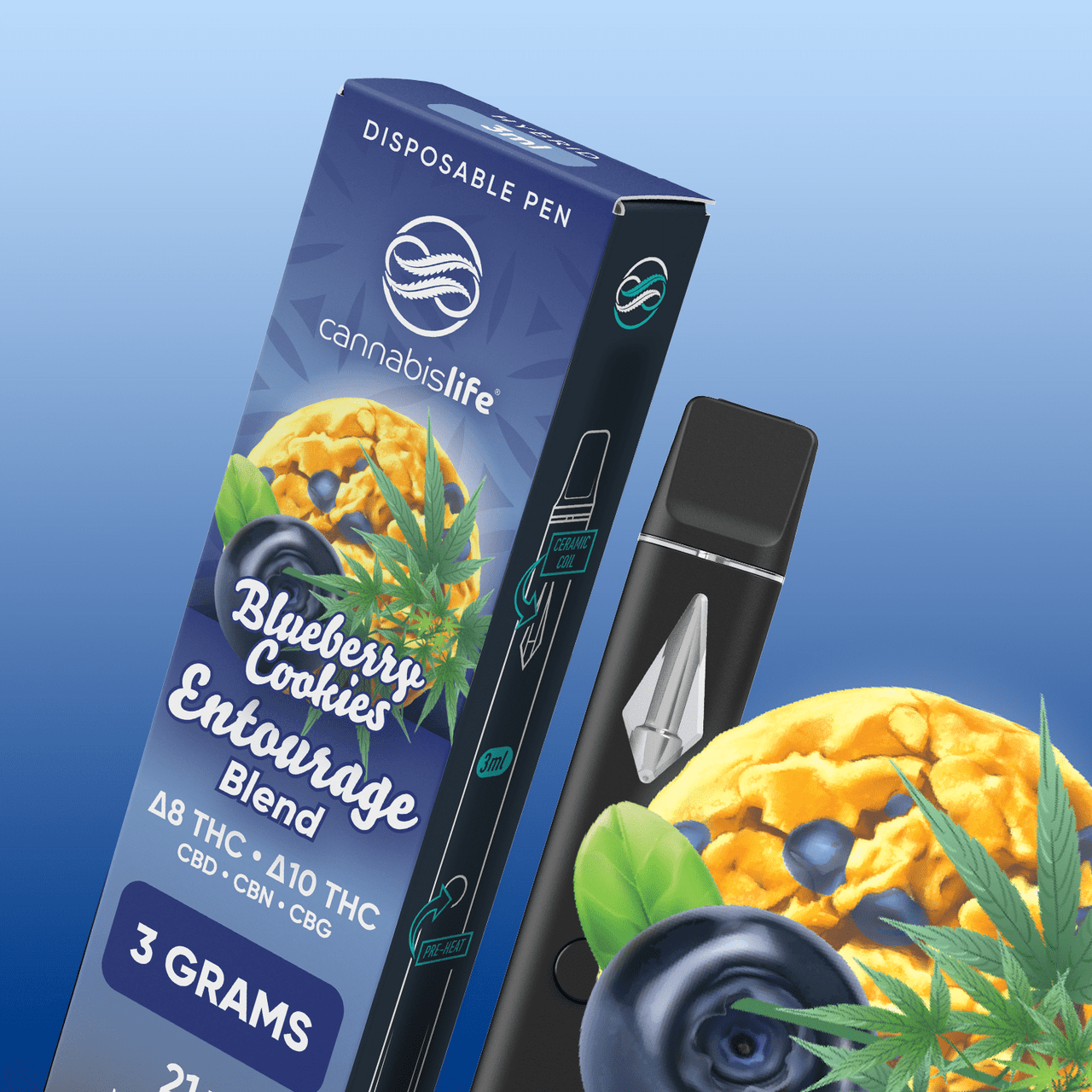 Cannabis Life Blueberry Cookies Entourage Disposable Vape Pen- (3ml) Best Price