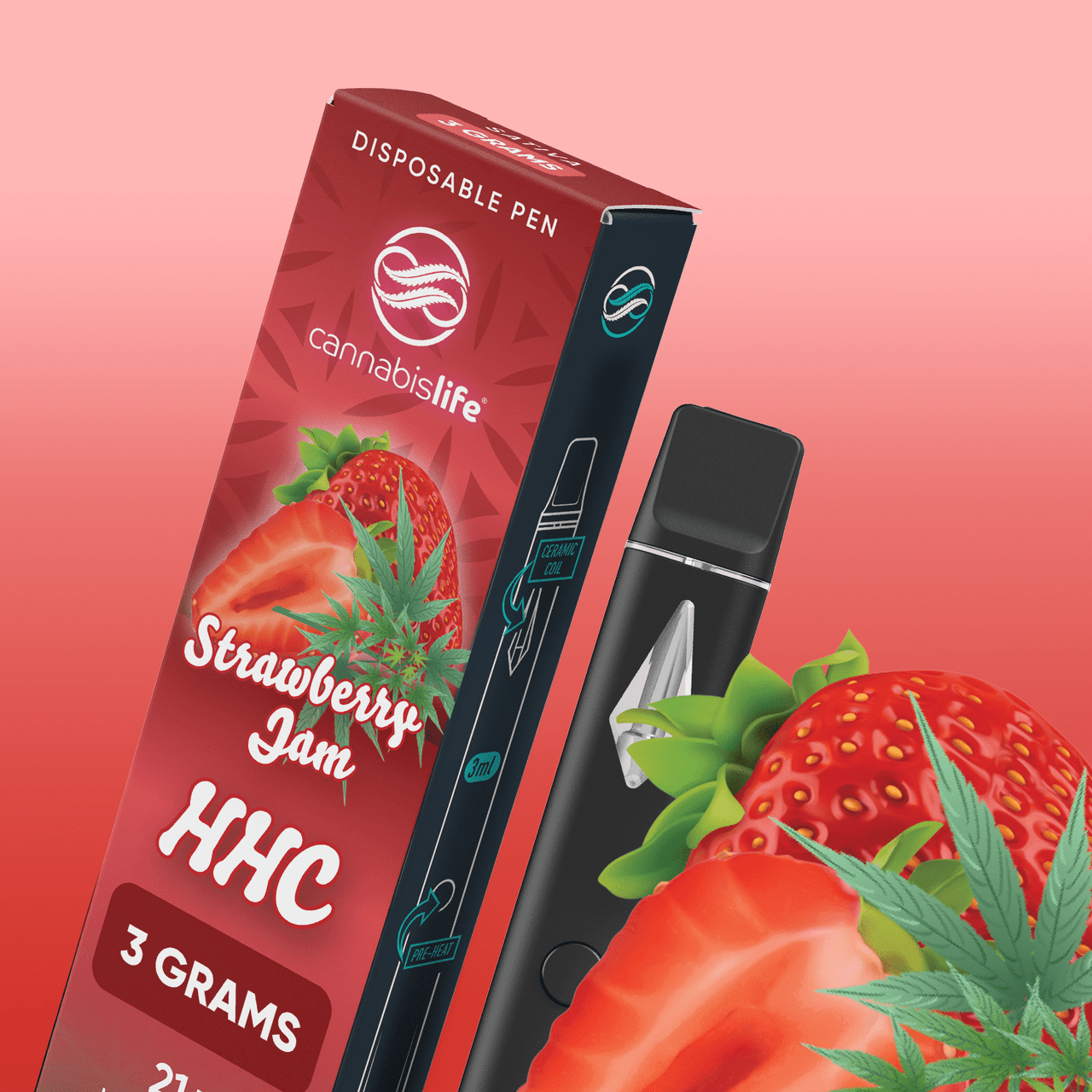 Cannabis Life Strawberry Jam HHC Disposable Vape Pen Best Price