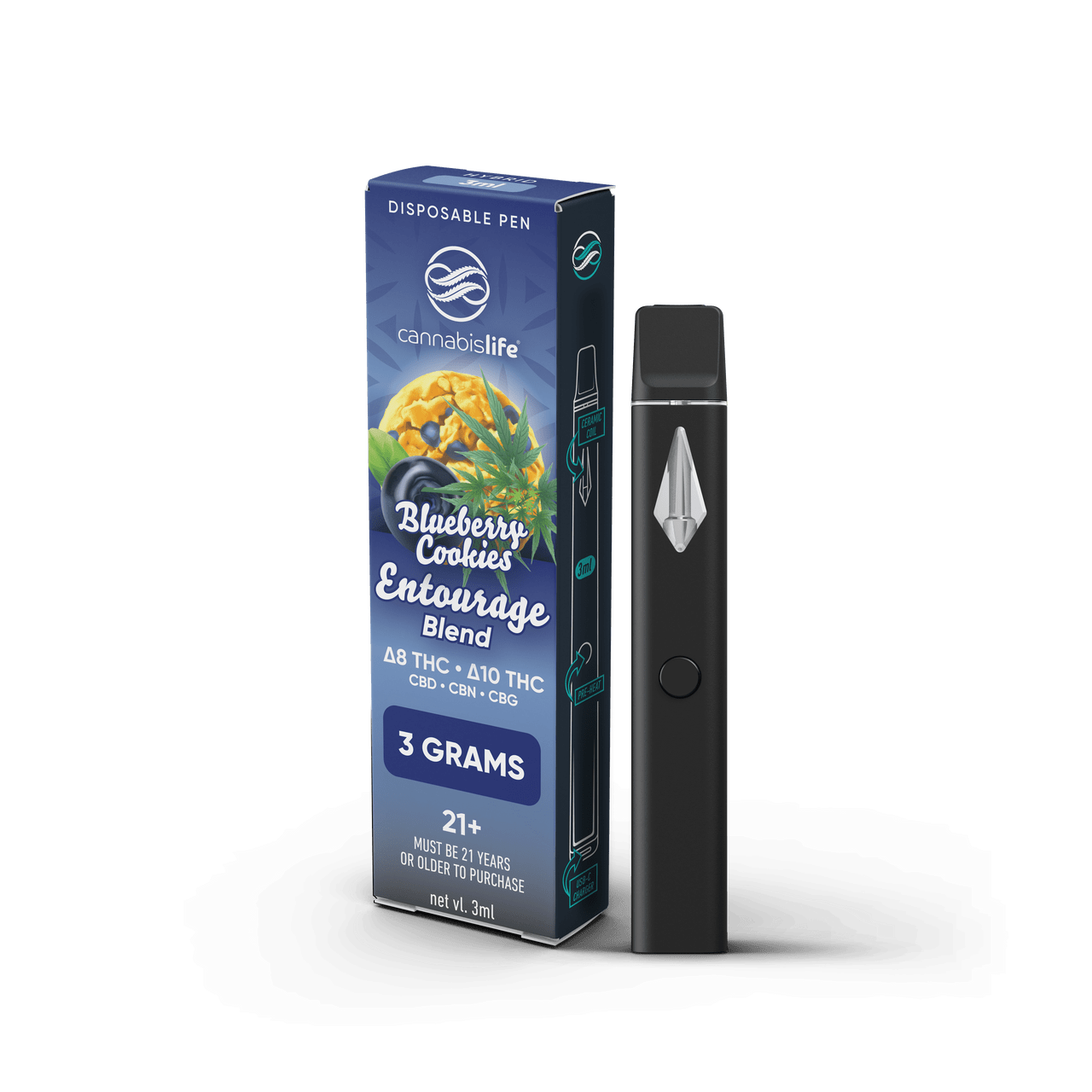 Cannabis Life Blueberry Cookies Entourage Disposable Vape Pen- (3ml) Best Price