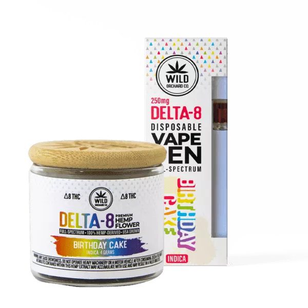Wild Orchard Bundle | Delta 8 Hemp Flower 4g Jar and Vape Pen 250mg Best Price