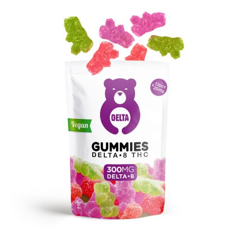Delta-8 THC Gummy Bears (Vegan) - Purple Bear Assortment (Pink Lemonade, Grape, Blueberry) - 300mg Best Price