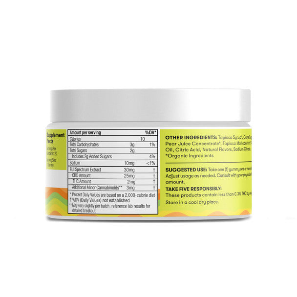 Five CBD - CBD & THC Edible Full Spectrum Sour Gummies 25mg Best Price