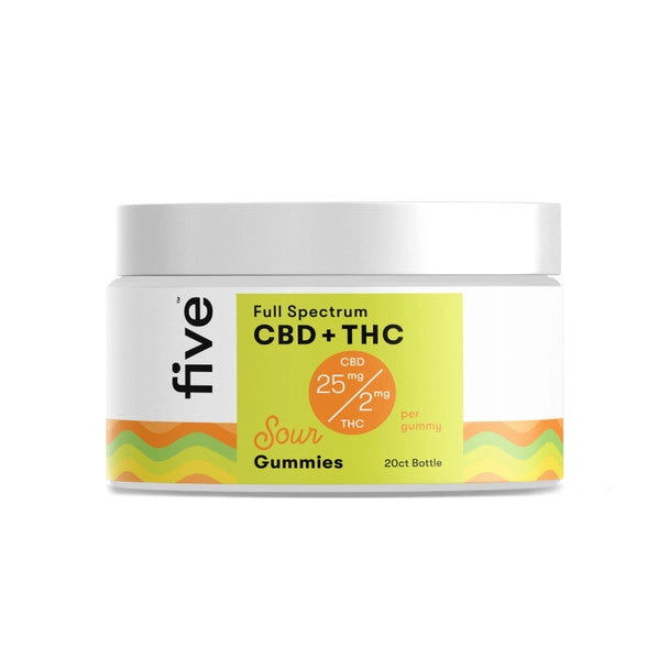 Five CBD - CBD & THC Edible Full Spectrum Sour Gummies 25mg Best Price