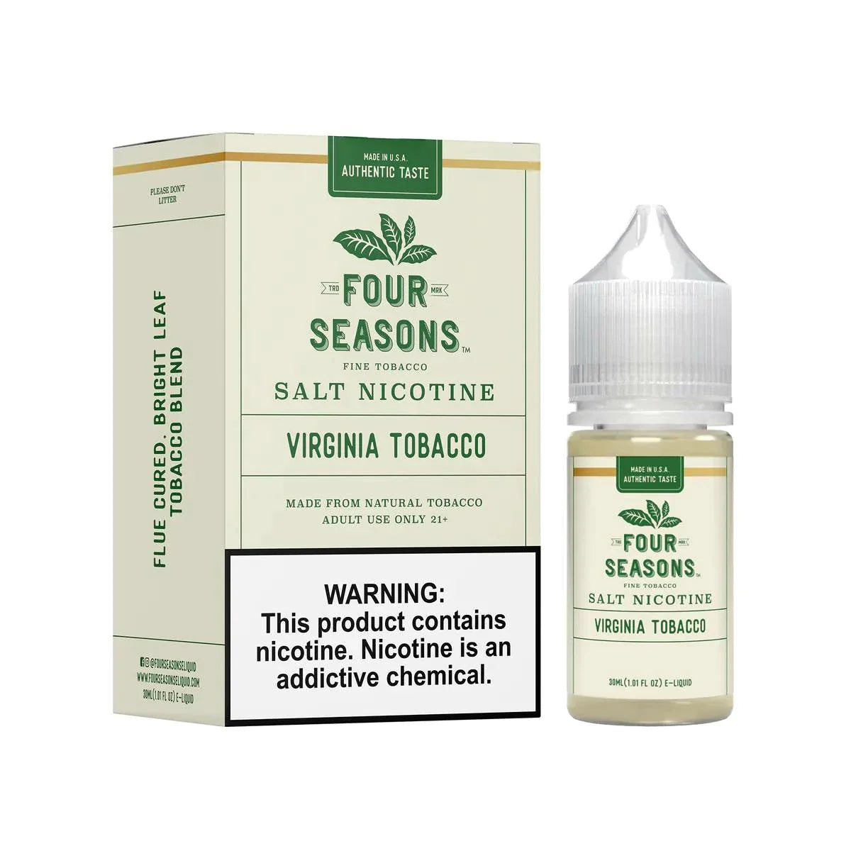 Four Seasons Virginia Tobacco 30ml Nicotine Salt Best Price