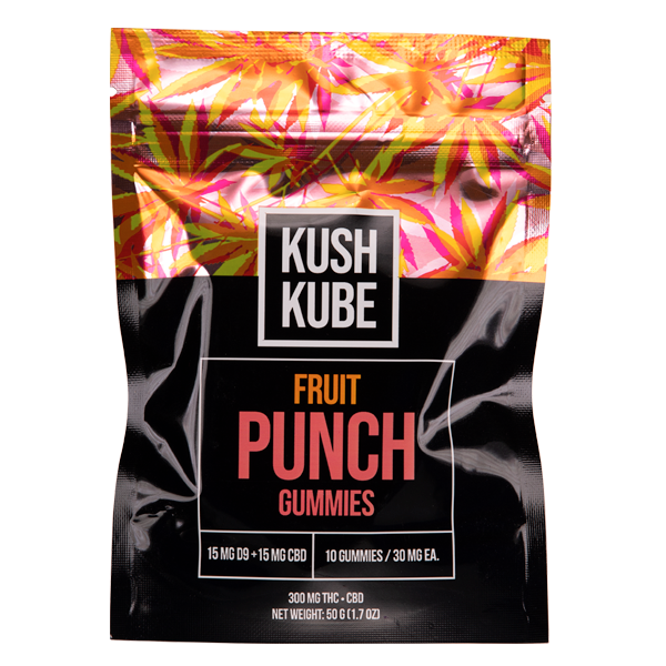 Fruit Punch 10ct Kush Kube Gummies Best Price