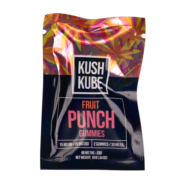 Fruit Punch 2ct Kush Kube Gummies Best Price