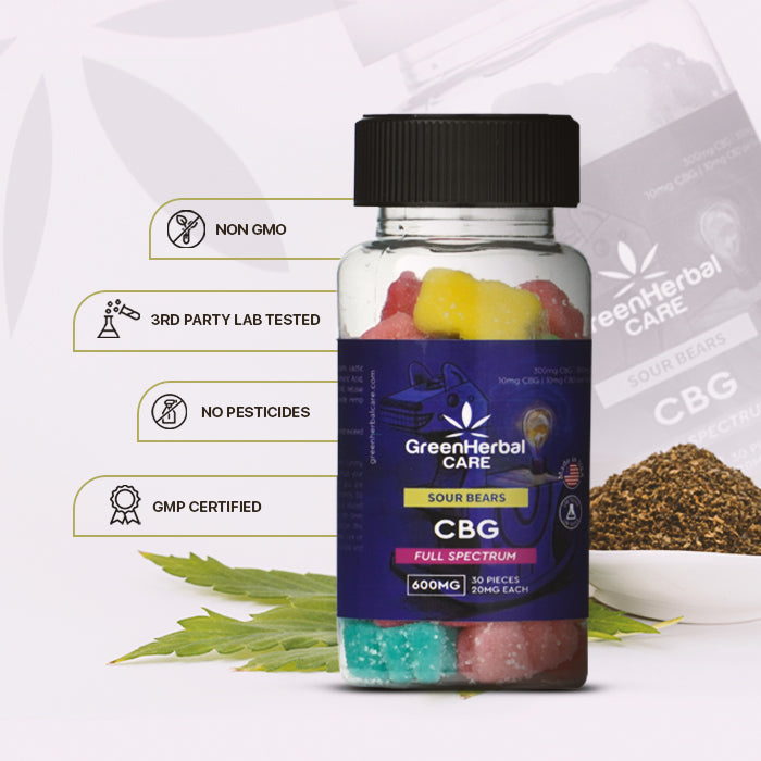 Green Herbal Care GHC CBG Full Spectrum Gummy Sour Bears Best Price