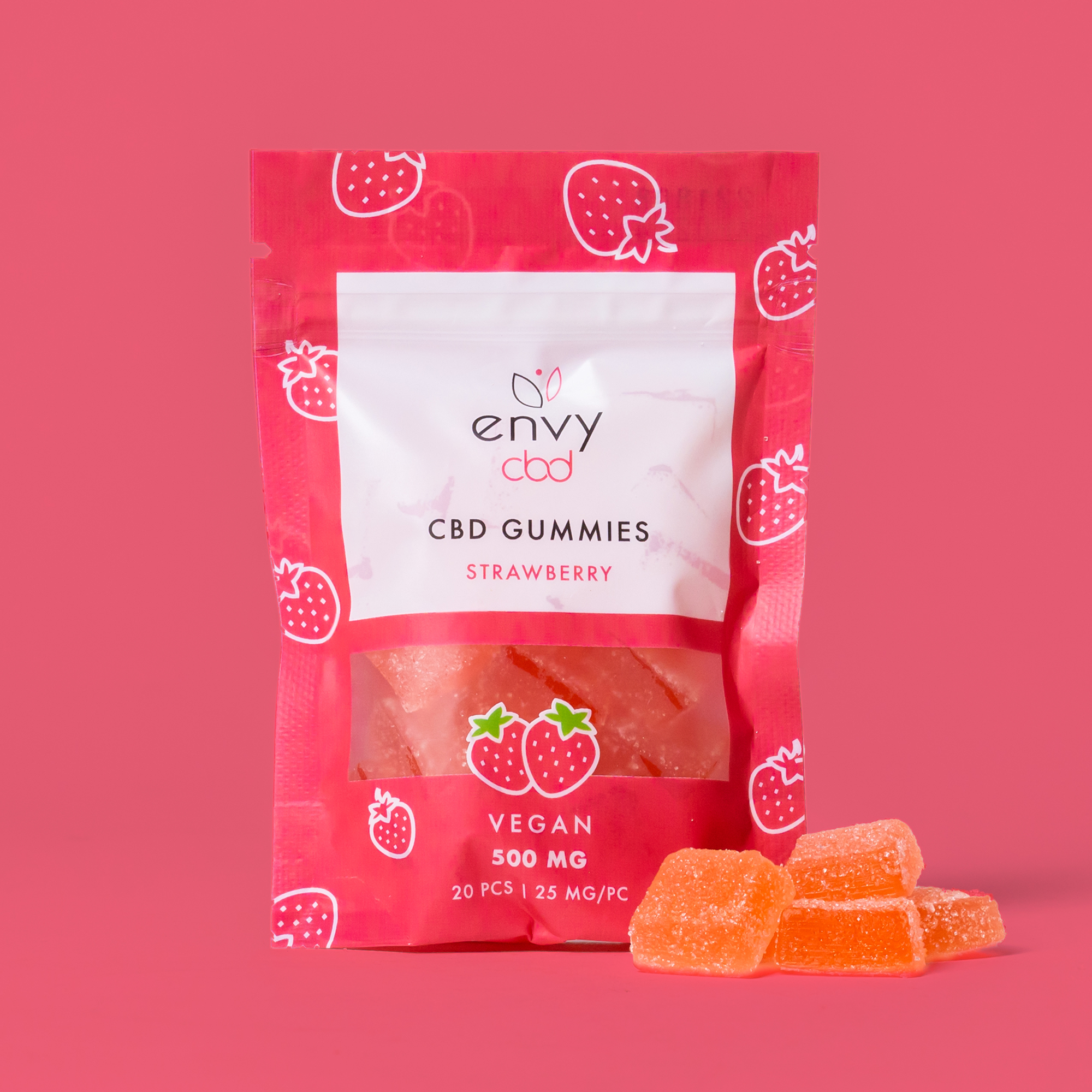 Envy CBD – Strawberry 500MG Broad Spectrum CBD Gummies Best Price
