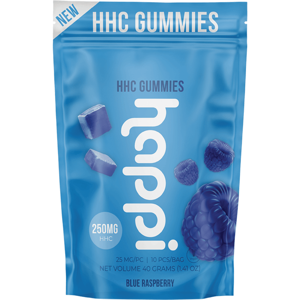HAPPI HHC - Blue Raspberry Gummies - 250mg (10 Count) Best Price