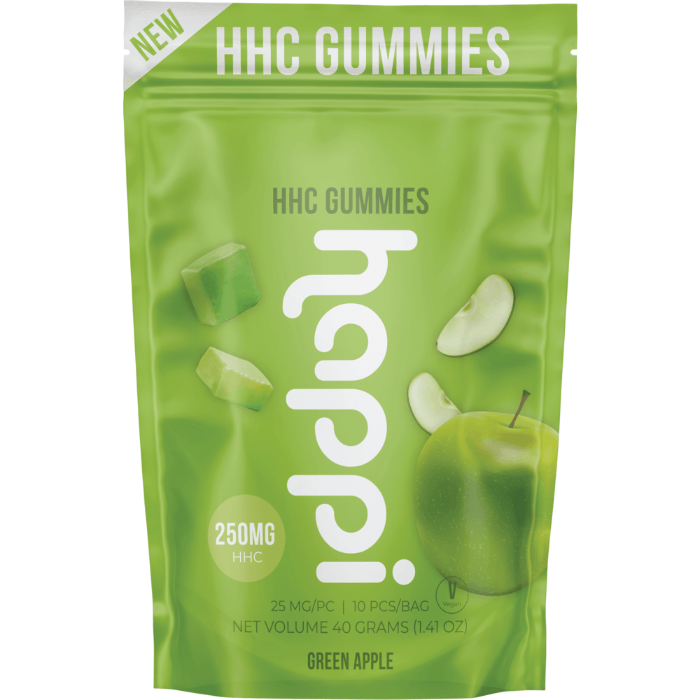 HAPPI HHC - Green Apple Gummies - 250mg (10 Count) Best Price