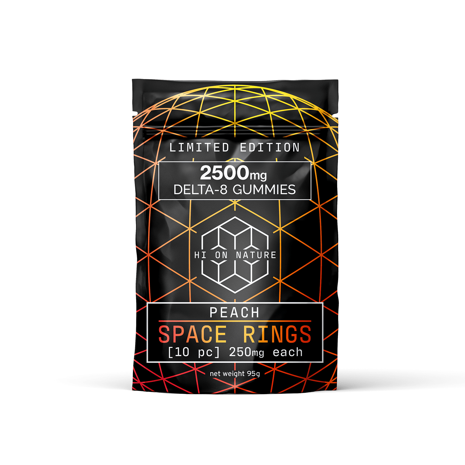 Hi On Nature 2500mg DELTA 8 SPACE RINGS - PEACH Best Price
