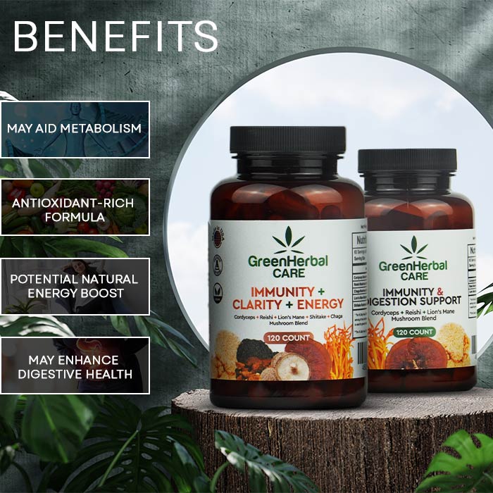 Green Herbal Care GHC Mushrooms Capsules - Energy Best Price