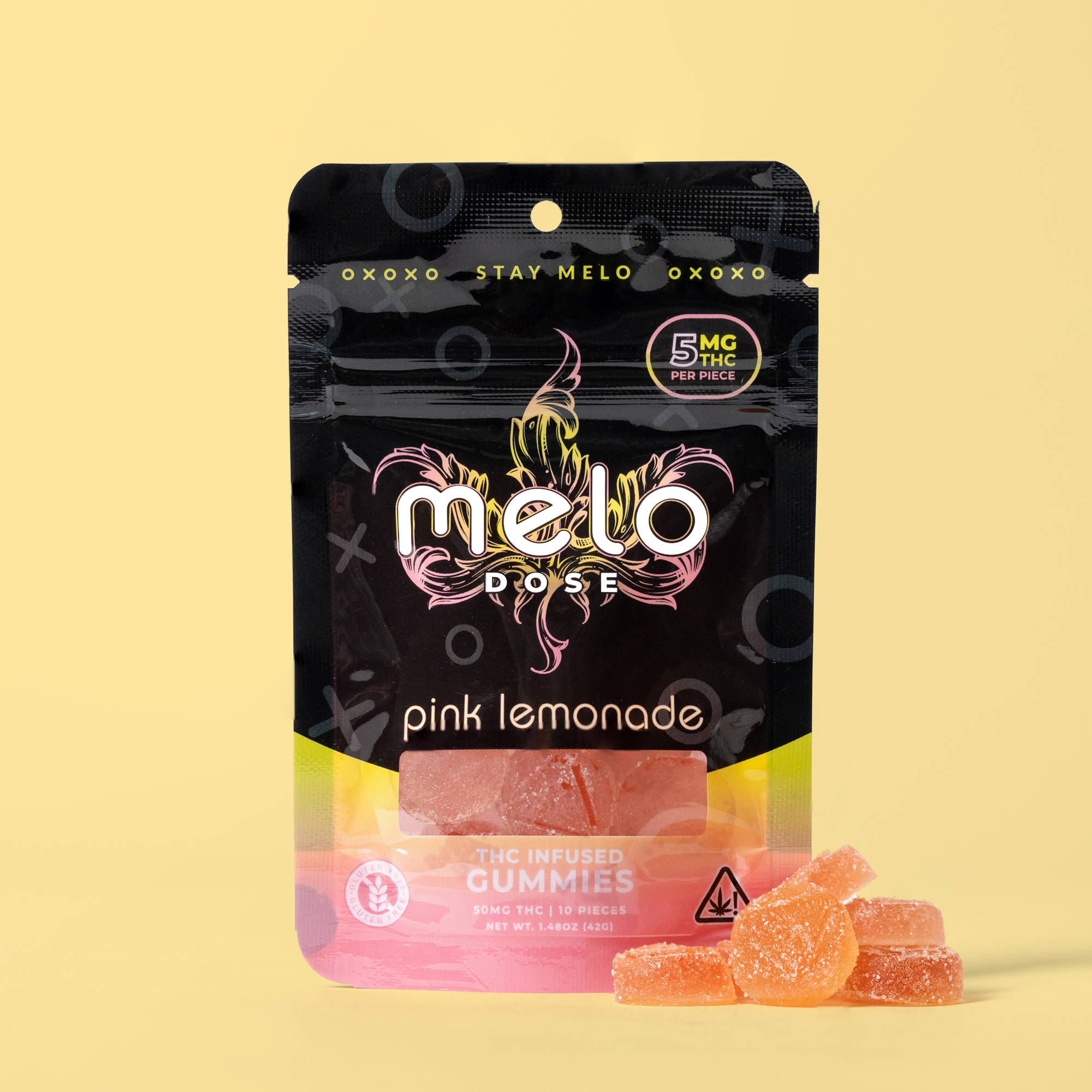 Melo Dose – Pink Lemonade 50MG Delta-9 THC Gummies Best Price
