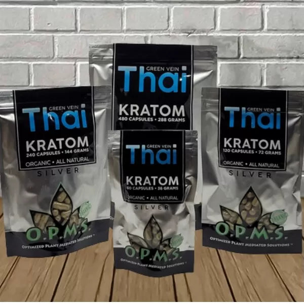 OPMS Silver – Green Vein – Thai Kratom Capsules Best Price