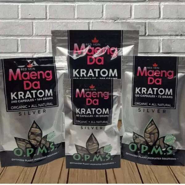 OPMS Silver Kratom Capsules | Red Vein Maeng Da Best Price