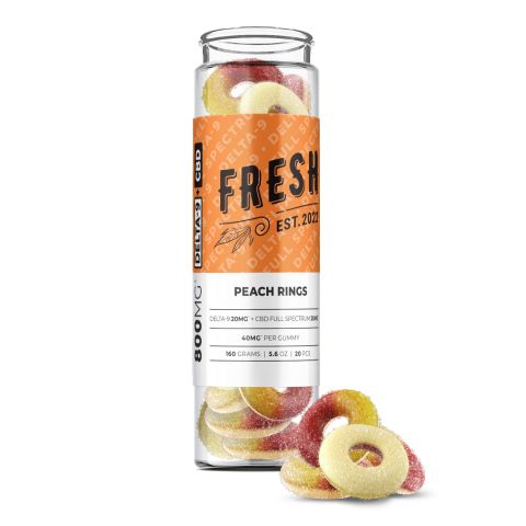 Peach Rings Gummies - Delta-9, CBD Blend - 800MG - Fresh Best Price