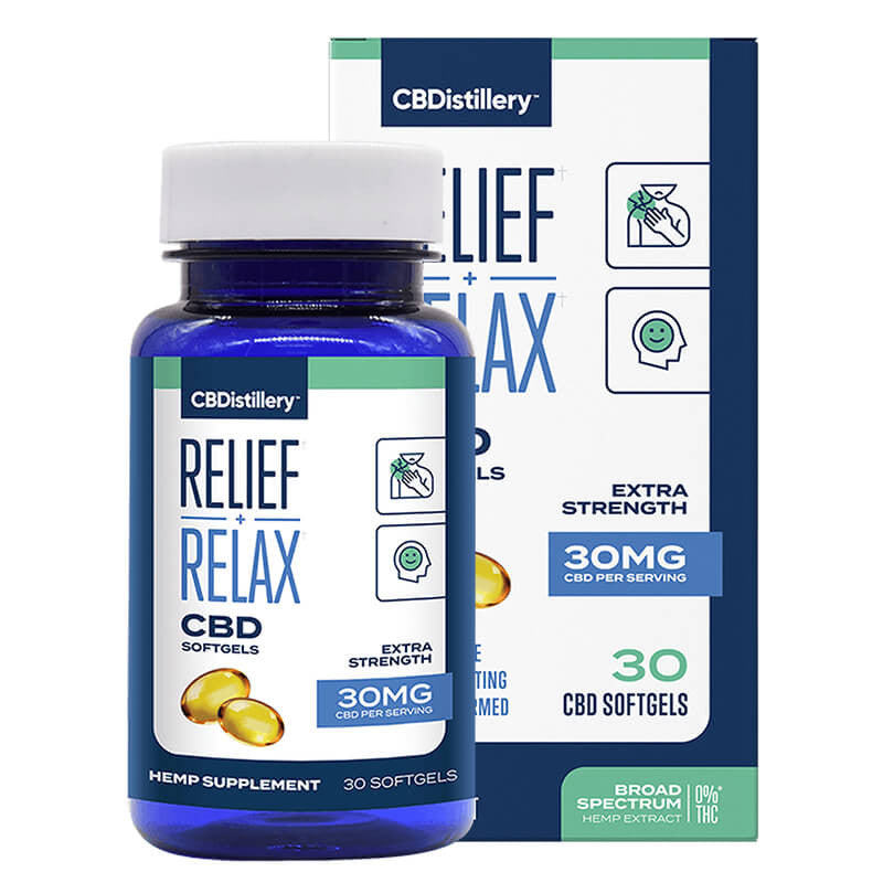 Relief + Relax Broad Spectrum CBD Capsules –& CBDistillery Best Price