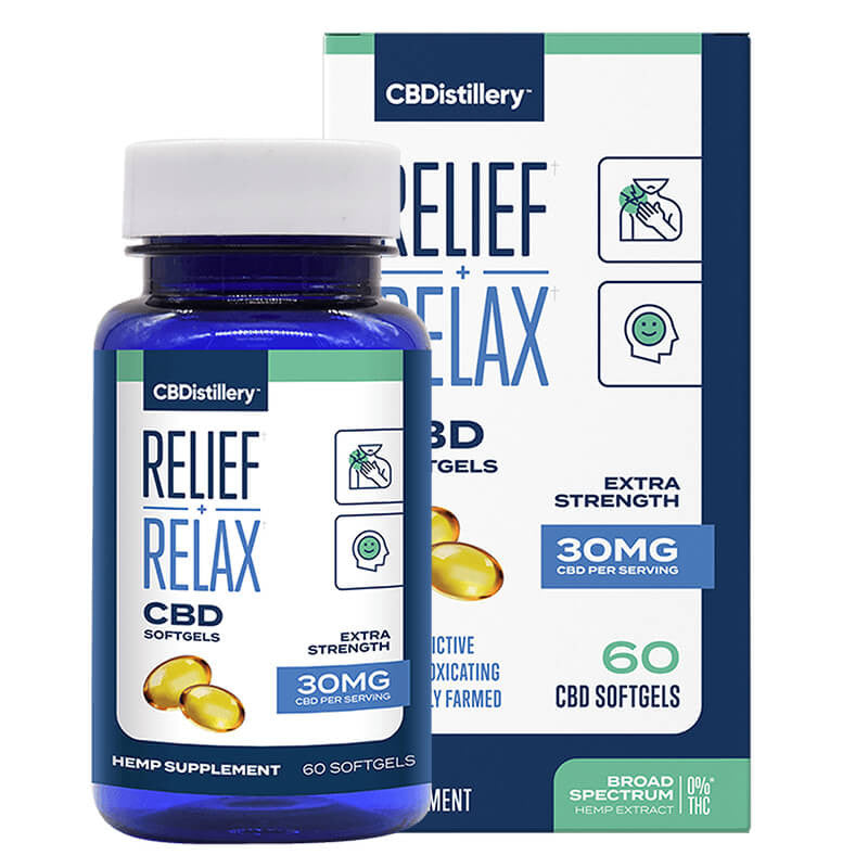 Relief + Relax Broad Spectrum CBD Capsules –& CBDistillery Best Price