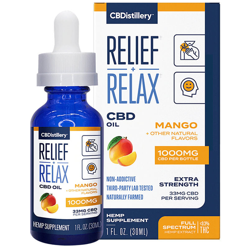 Full Spectrum CBD Oil Tincture – Mango – 1000mg – CBDistillery Best Price