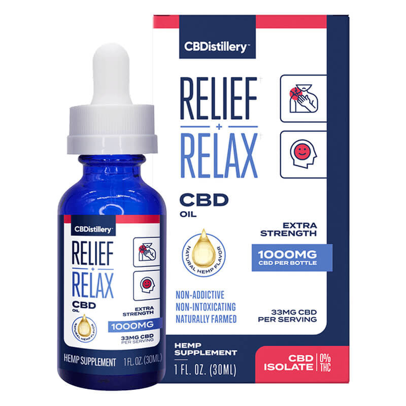 Relief + Relax CBD Isolate Oil Tincture – CBDistillery Best Price