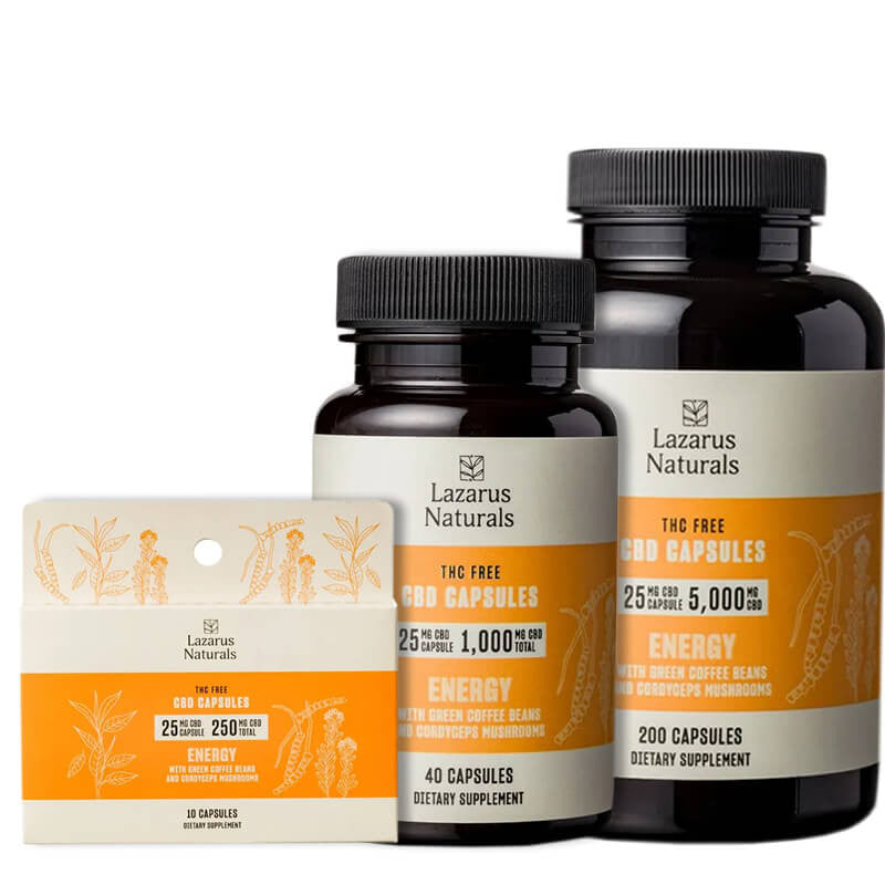 High Potency CBD Isolate Capsules – Energy Blend – Lazarus Naturals Best Price