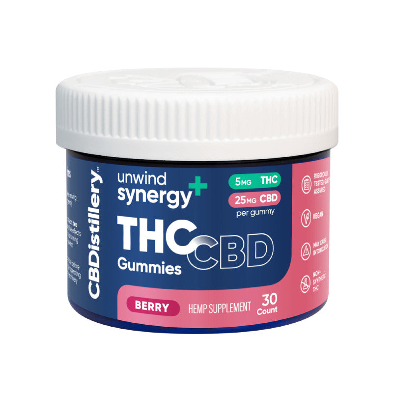 Unwind Synergy CBD + THC Gummies – Berry – CBDistillery Best Price
