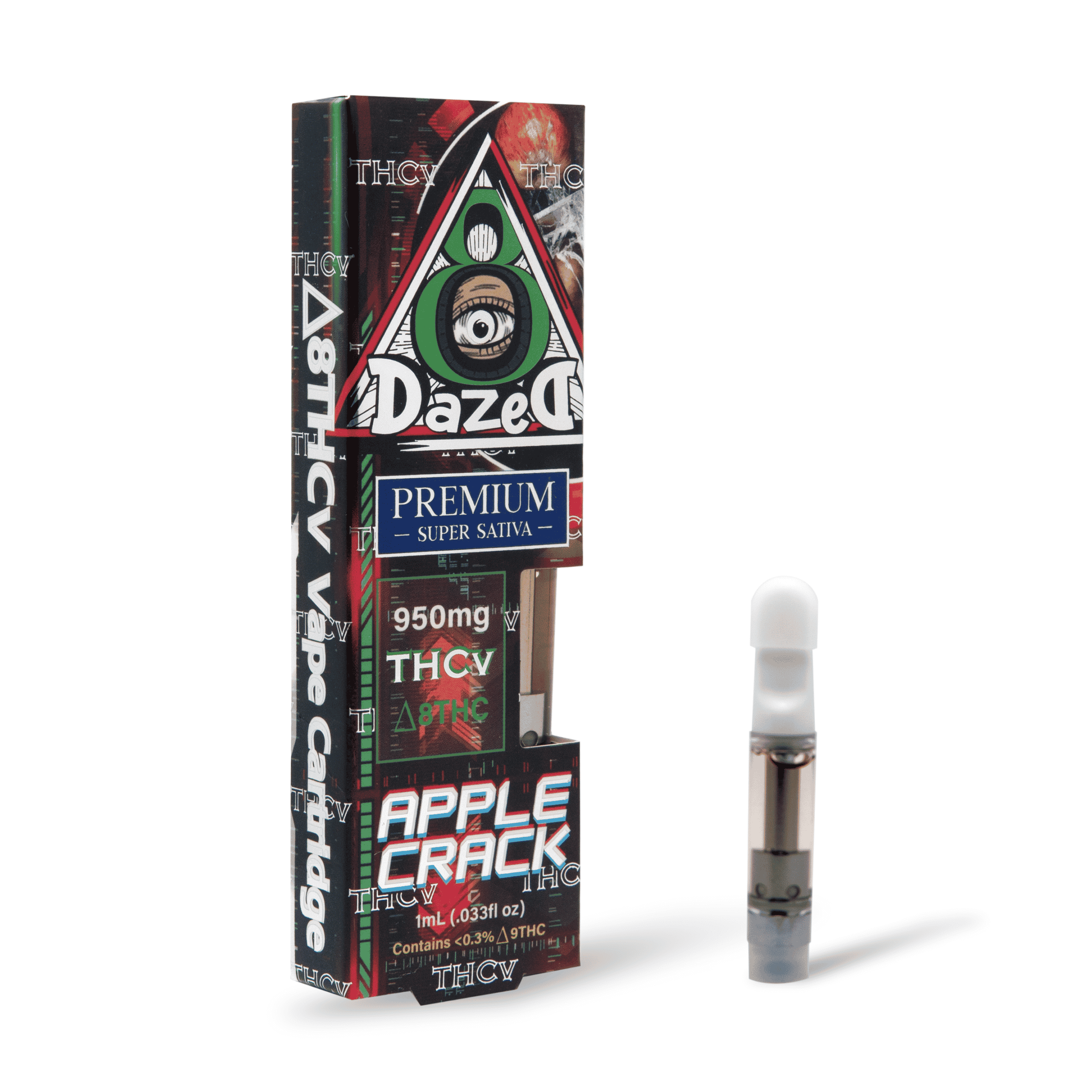 DazeD8 Apple Crack Delta 8 THCV Cartridge (1g) Best Price