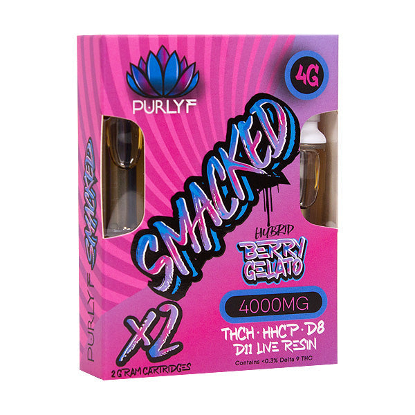 Purlyf | Live Resin Delta 8 + THC-H + HHC-P + Delta 11 Smacked Cartridge - 4g Best Price