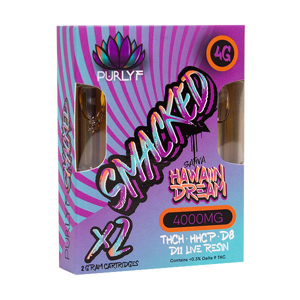 Purlyf | Live Resin Delta 8 + THC-H + HHC-P + Delta 11 Smacked Cartridge - 4g Best Price