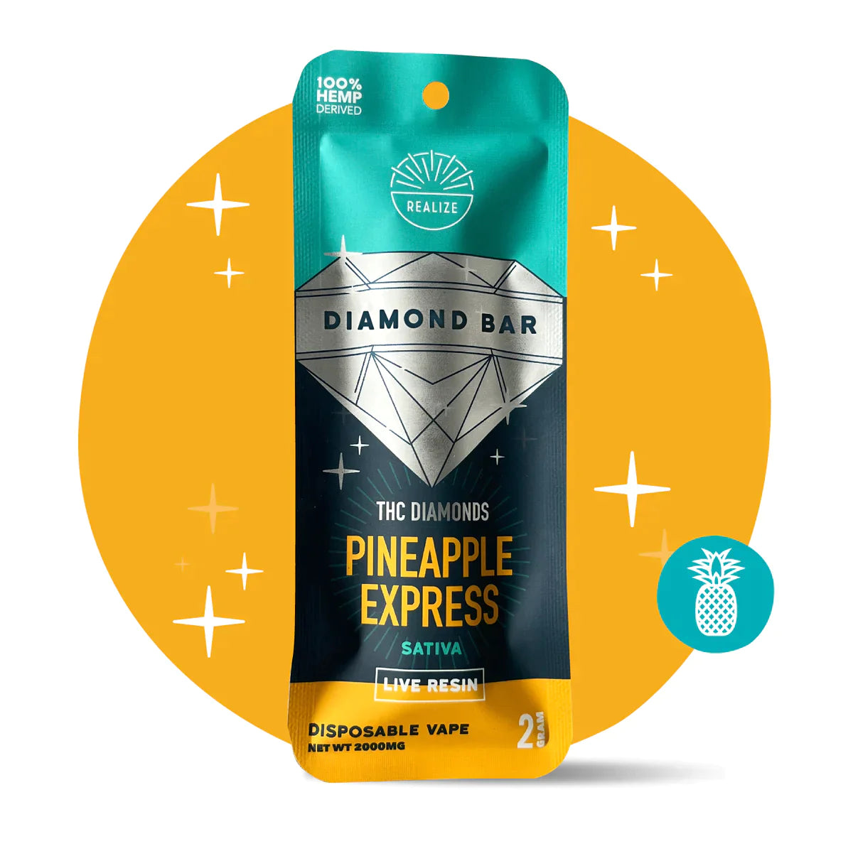 Realize | Live Resin THCA + Delta 8 THC Diamond Bar Disposable - 2000mg Best Price