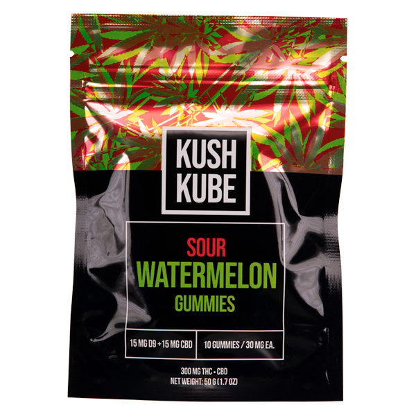 Sour Watermelon 10ct Kush Kube Gummies Best Price