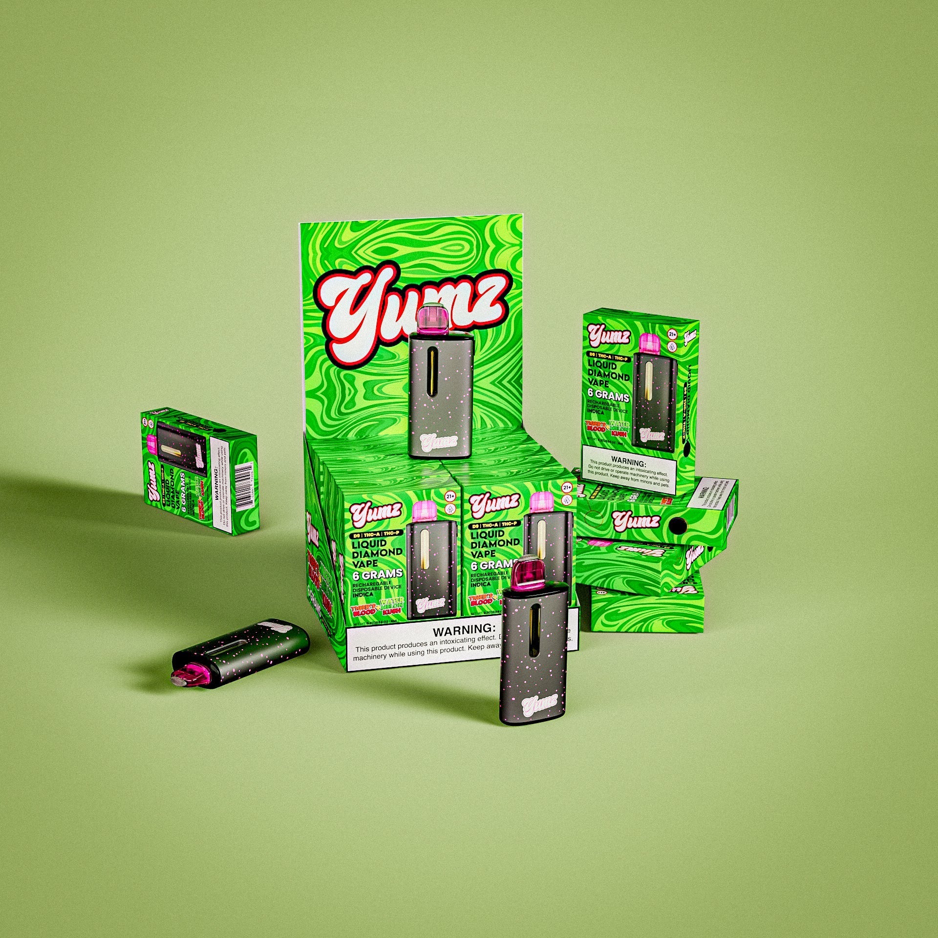 Yumz - Tigers Blood + Watermelon Kush - Indica - THC Disposable Vape ( 6 Grams ) ( D9 + THCA + THC-P ) Best Price